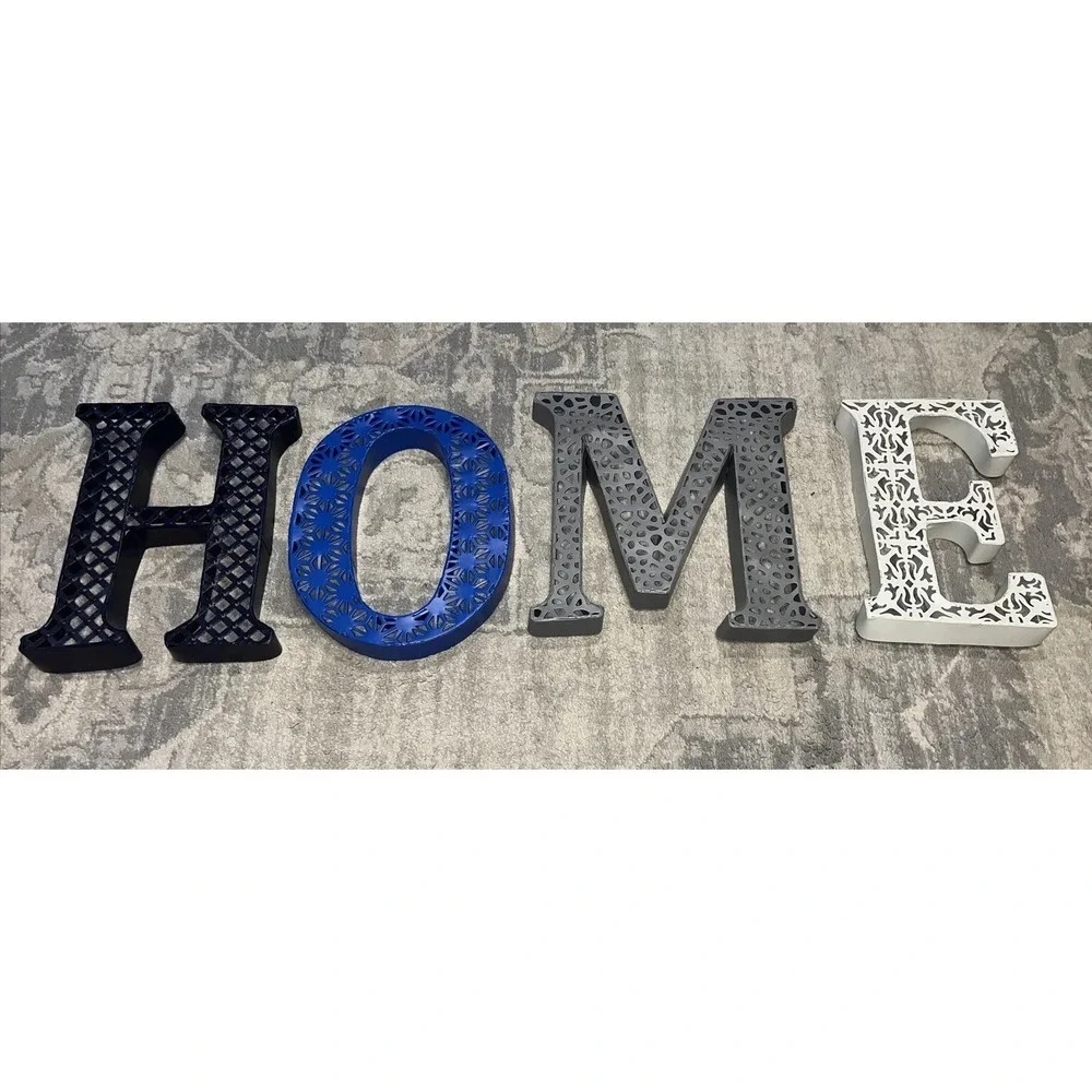 Set of 4 Home Metal Letters Wall Sign  Decorative Decor Hang Or Sit 10